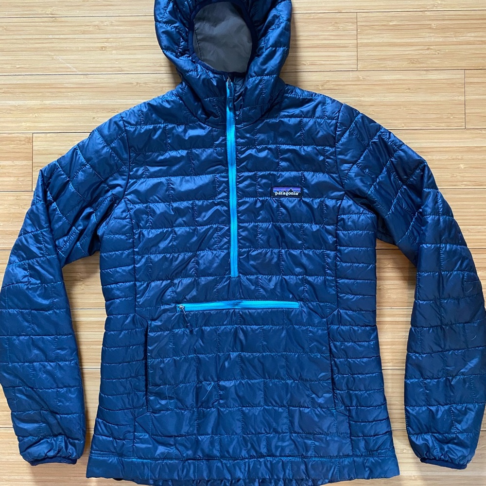 XS Patagonia Blue Nano Quilted Pullover Jacket